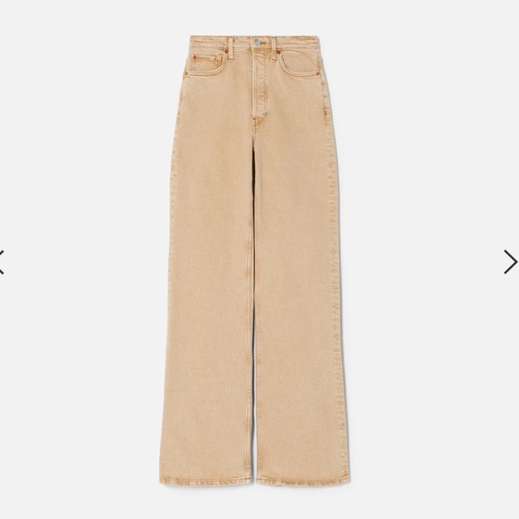 NWT RE/DONE 70s Ultra High Rise Wide Leg Jeans in Washed Khaki